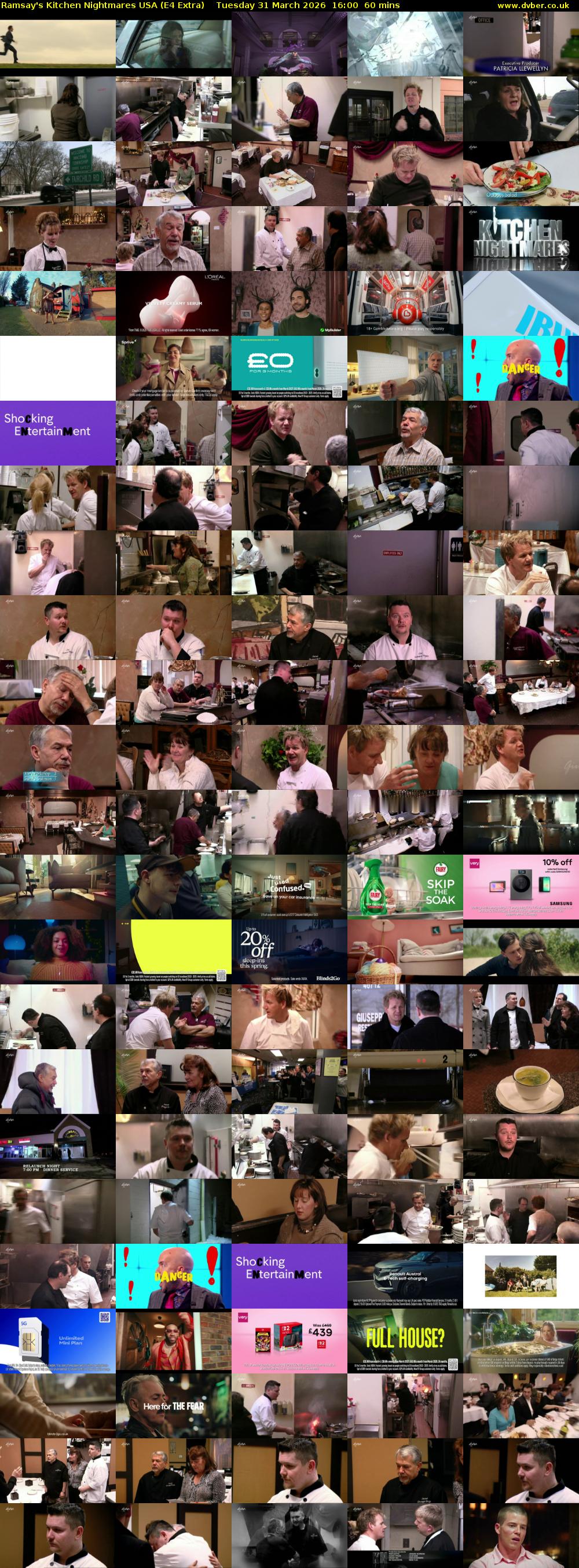 Ramsay's Kitchen Nightmares USA (E4 Extra) Tuesday 31 March 2026 16:00 - 17:00