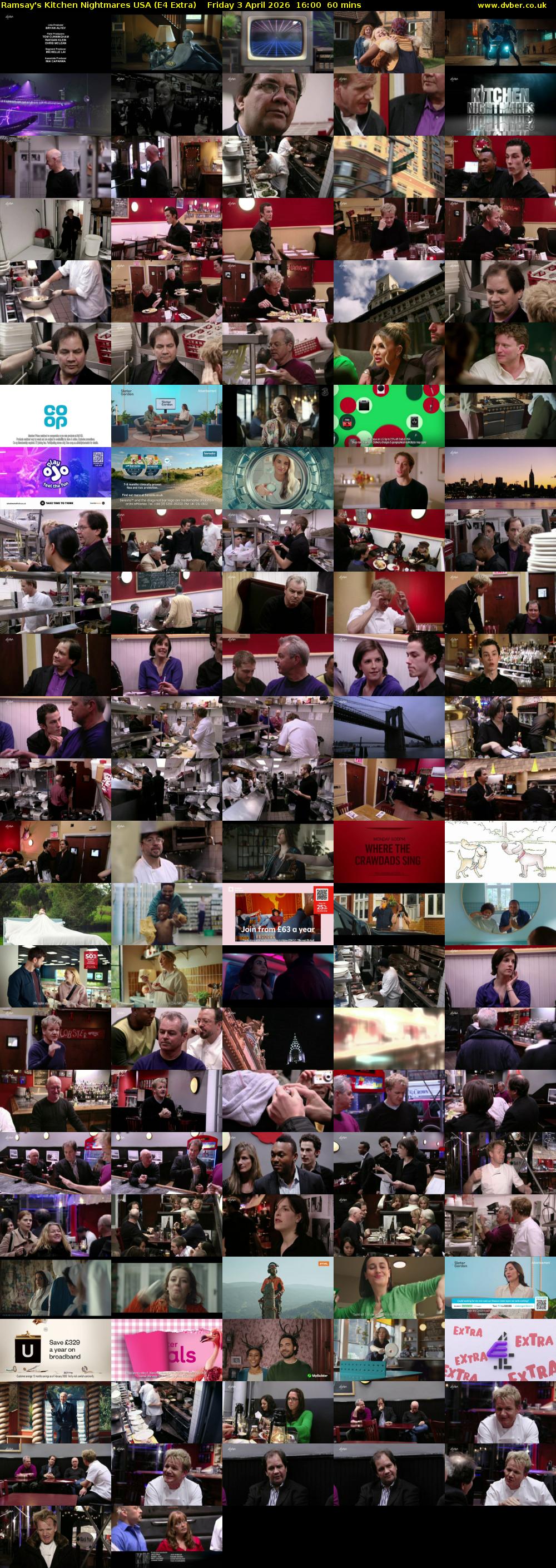 Ramsay's Kitchen Nightmares USA (E4 Extra) Friday 3 April 2026 16:00 - 17:00