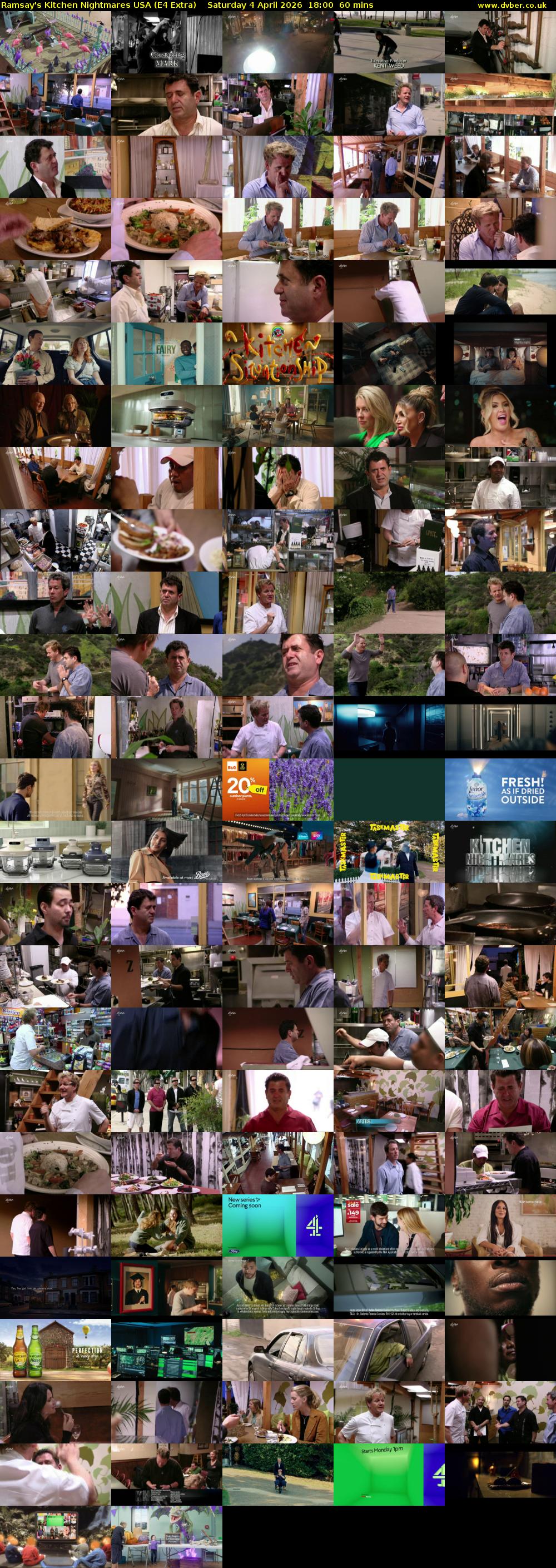 Ramsay's Kitchen Nightmares USA (E4 Extra) Saturday 4 April 2026 18:00 - 19:00