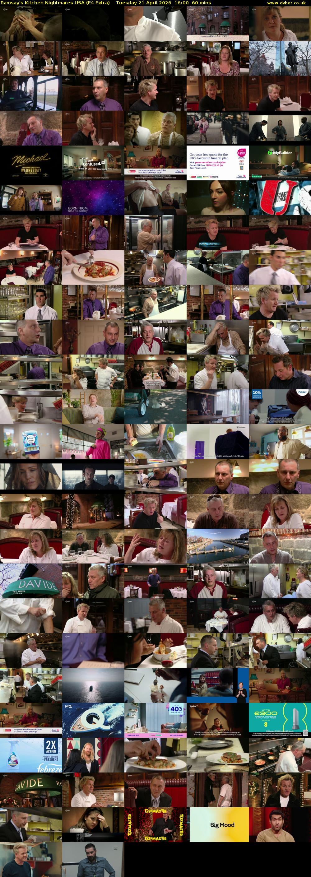 Ramsay's Kitchen Nightmares USA (E4 Extra) Tuesday 21 April 2026 16:00 - 17:00