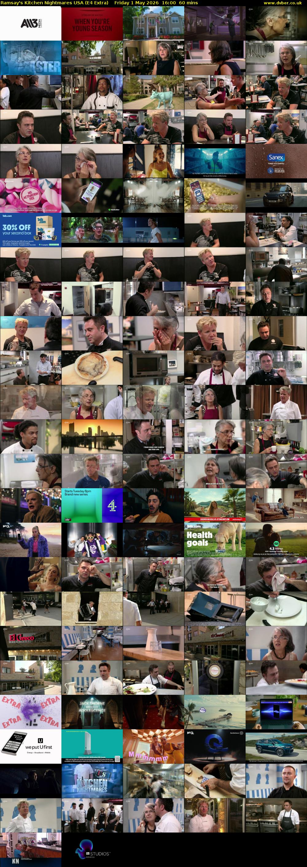 Ramsay's Kitchen Nightmares USA (E4 Extra) Friday 1 May 2026 16:00 - 17:00