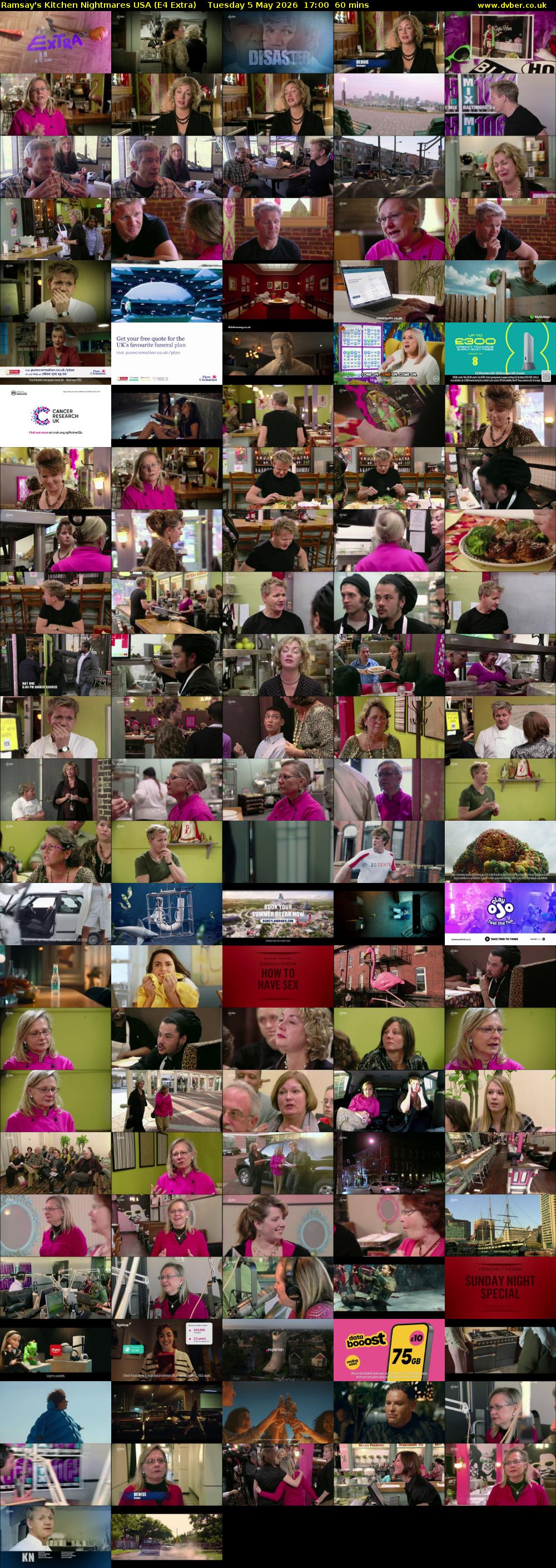 Ramsay's Kitchen Nightmares USA (E4 Extra) Tuesday 5 May 2026 17:00 - 18:00