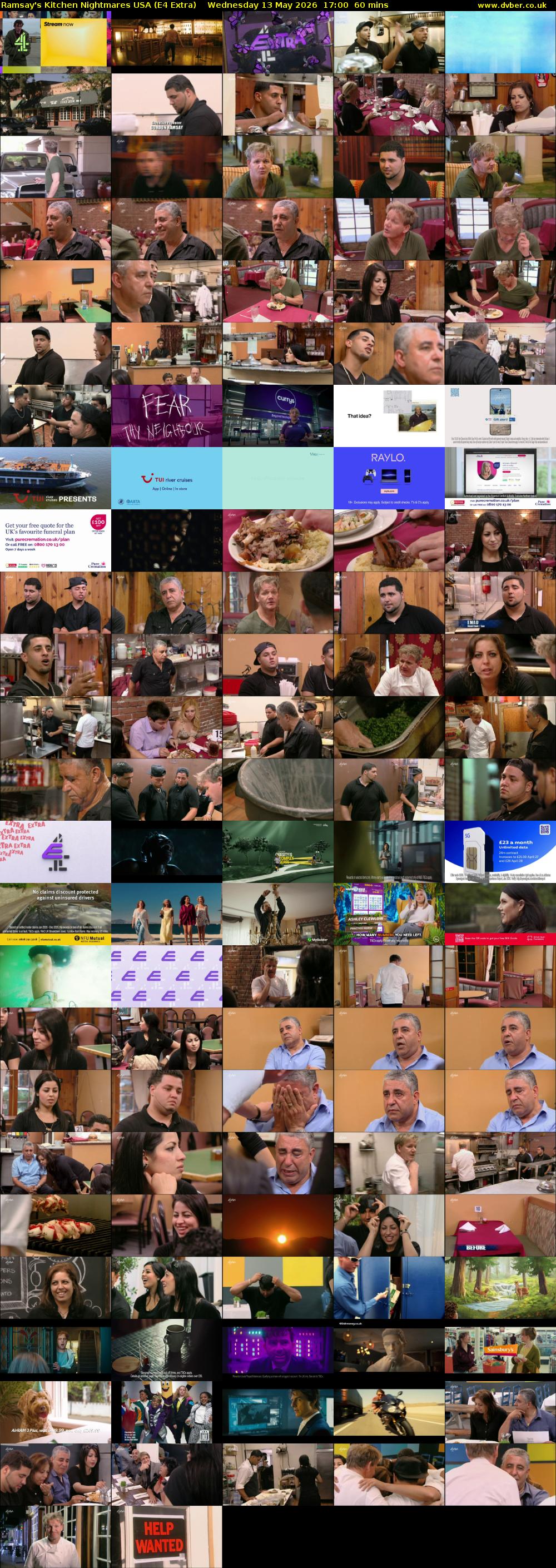 Ramsay's Kitchen Nightmares USA (E4 Extra) Wednesday 13 May 2026 17:00 - 18:00