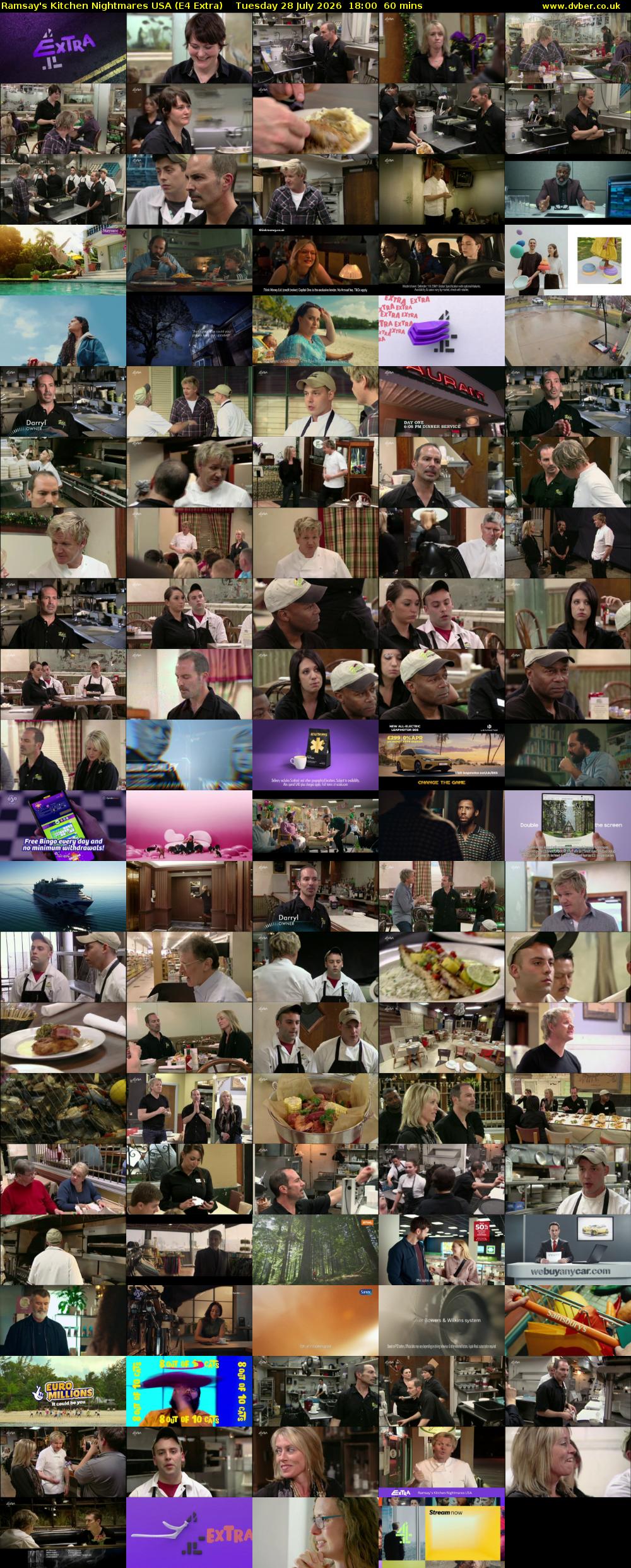 Ramsay's Kitchen Nightmares USA (E4 Extra) Tuesday 28 July 2026 18:00 - 19:00