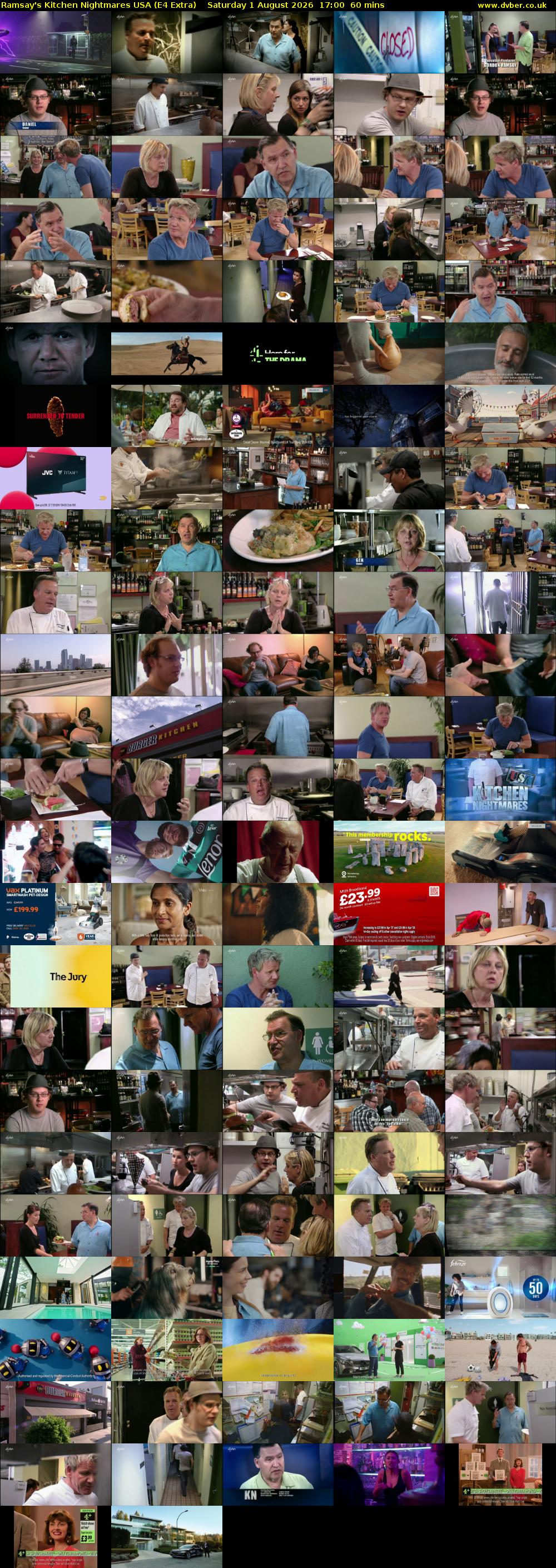 Ramsay's Kitchen Nightmares USA (E4 Extra) Saturday 1 August 2026 17:00 - 18:00