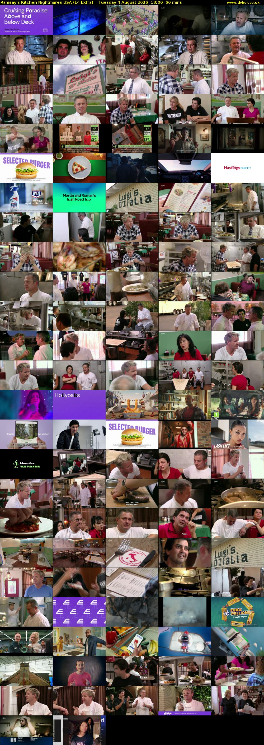 Ramsay's Kitchen Nightmares USA (E4 Extra) Tuesday 4 August 2026 18:00 - 19:00