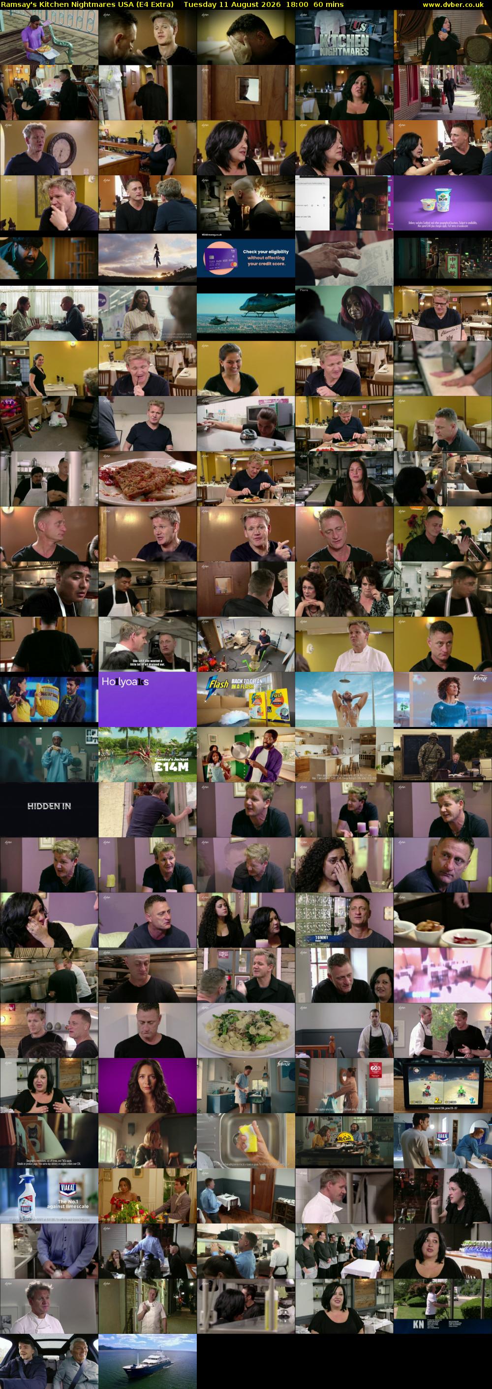 Ramsay's Kitchen Nightmares USA (E4 Extra) Tuesday 11 August 2026 18:00 - 19:00