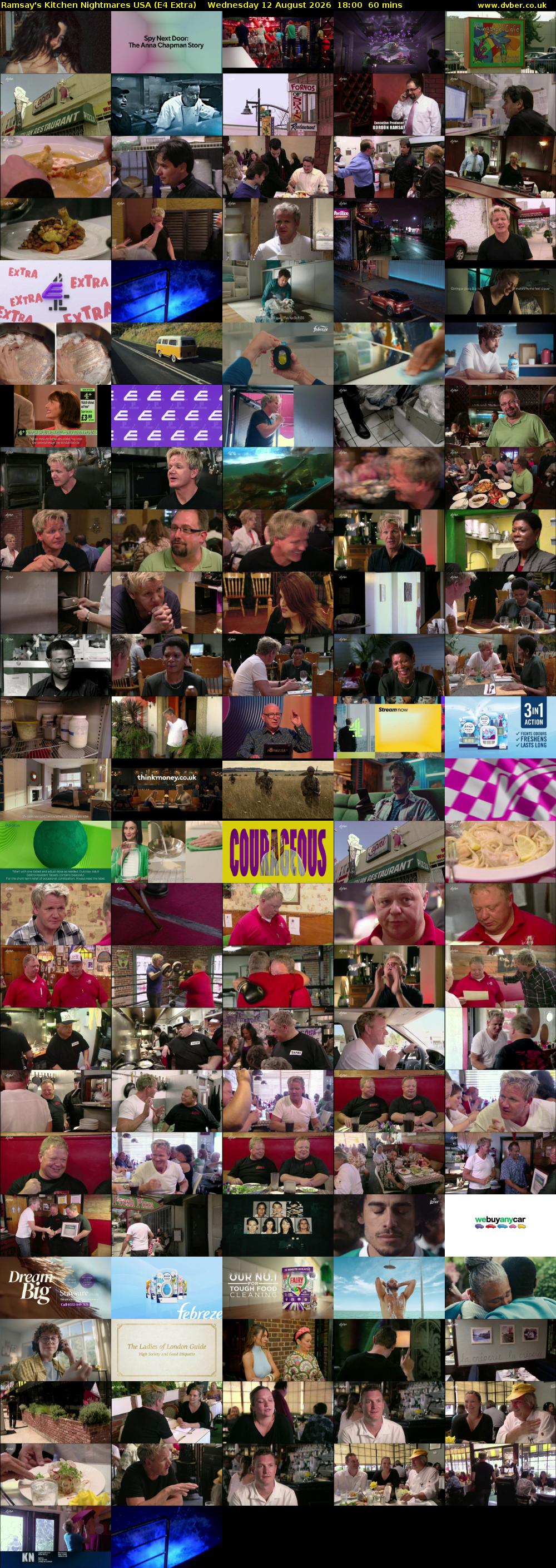 Ramsay's Kitchen Nightmares USA (E4 Extra) Wednesday 12 August 2026 18:00 - 19:00