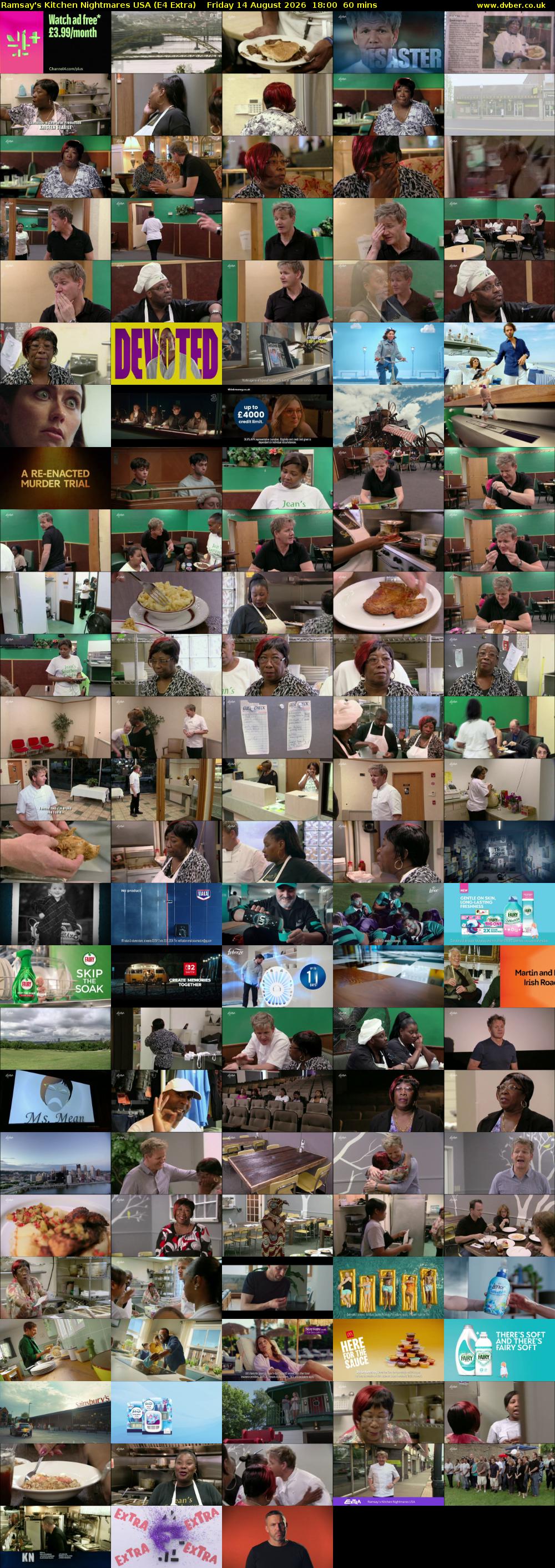 Ramsay's Kitchen Nightmares USA (E4 Extra) Friday 14 August 2026 18:00 - 19:00