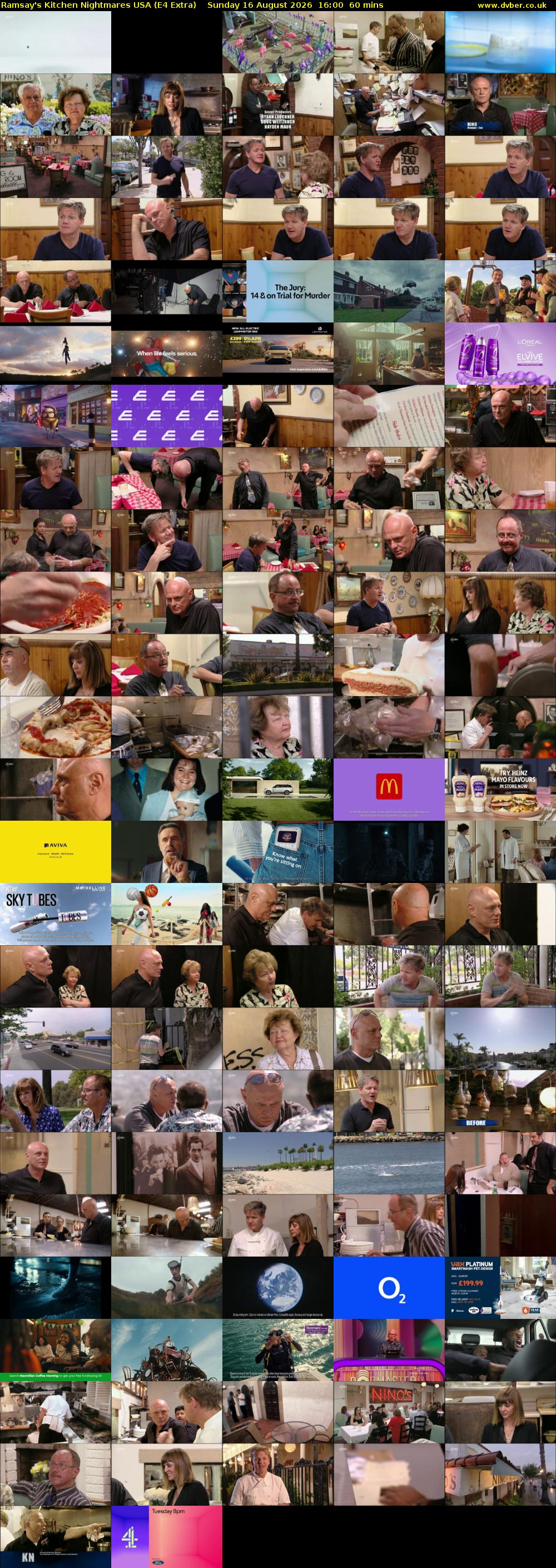 Ramsay's Kitchen Nightmares USA (E4 Extra) Sunday 16 August 2026 16:00 - 17:00