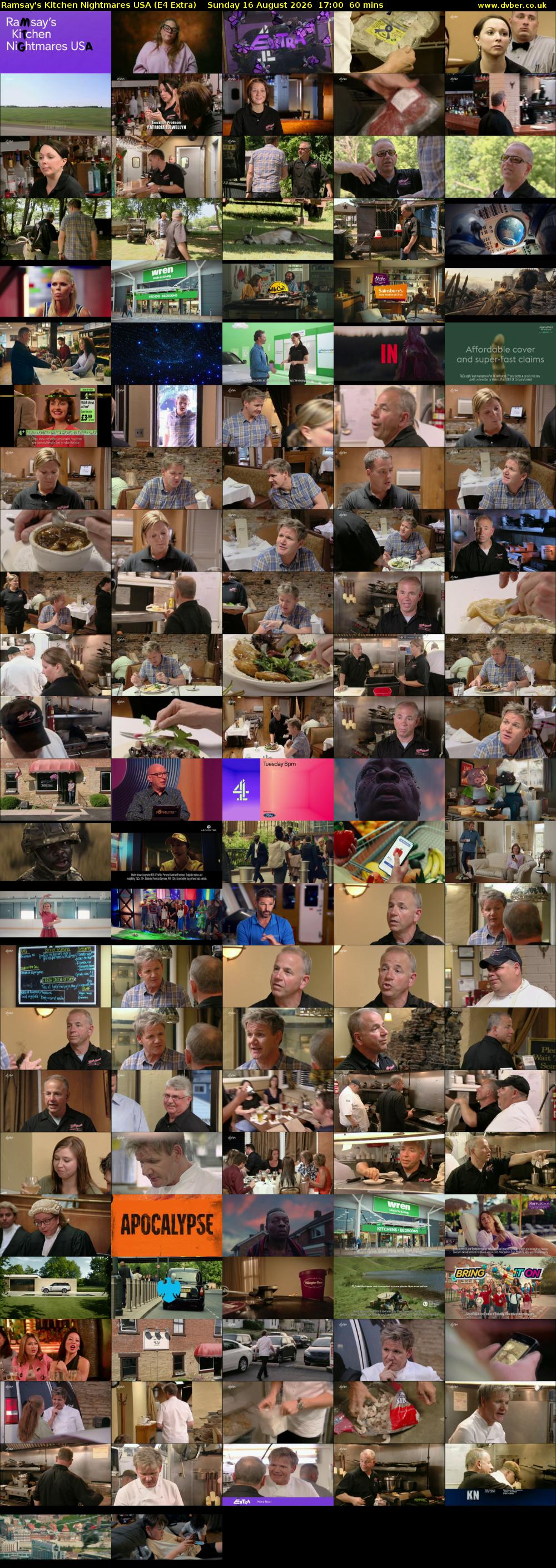 Ramsay's Kitchen Nightmares USA (E4 Extra) Sunday 16 August 2026 17:00 - 18:00
