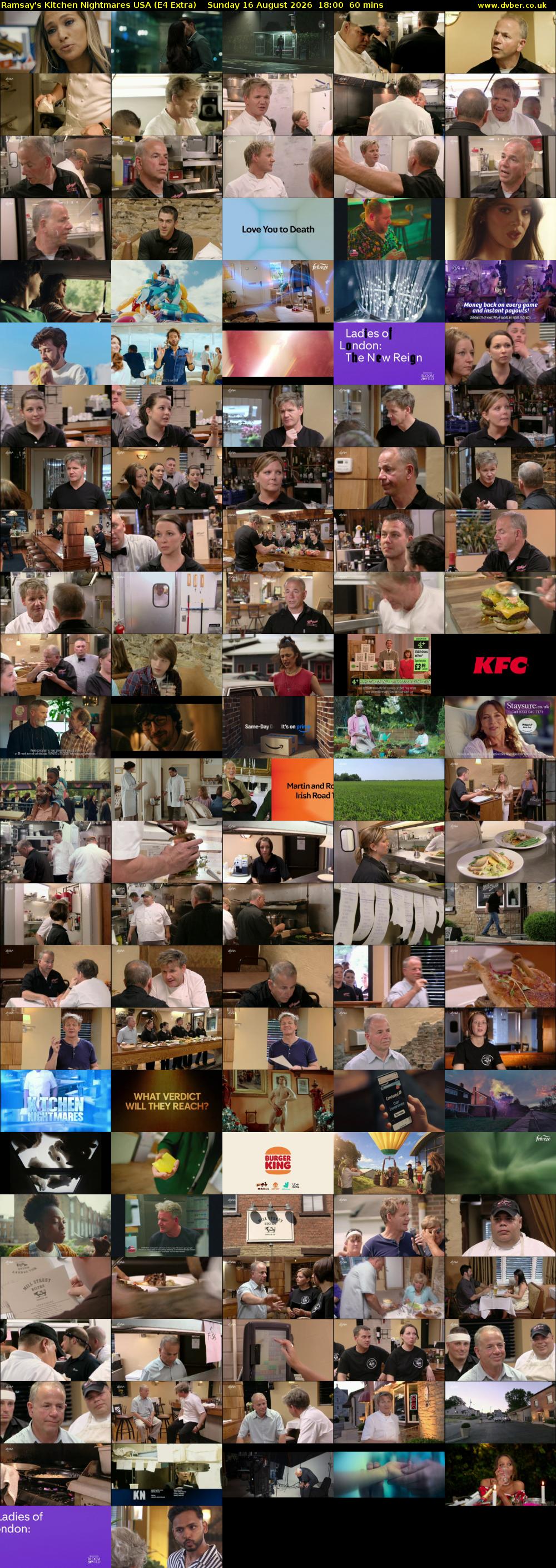 Ramsay's Kitchen Nightmares USA (E4 Extra) Sunday 16 August 2026 18:00 - 19:00