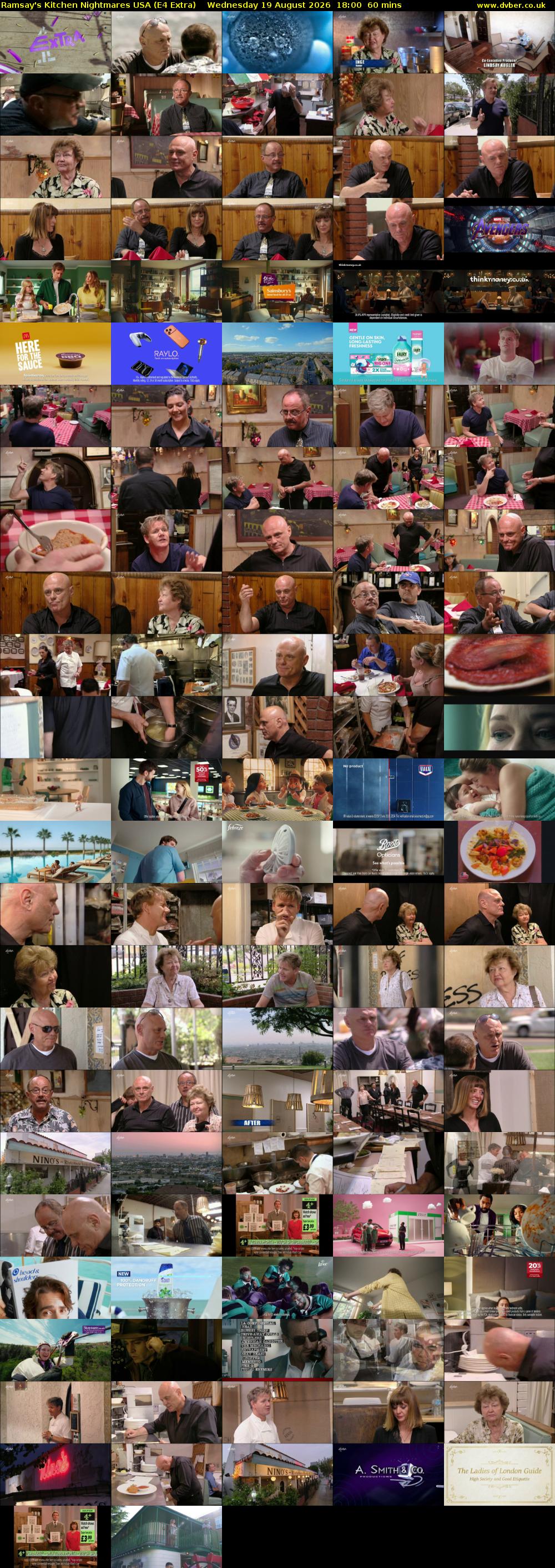 Ramsay's Kitchen Nightmares USA (E4 Extra) Wednesday 19 August 2026 18:00 - 19:00
