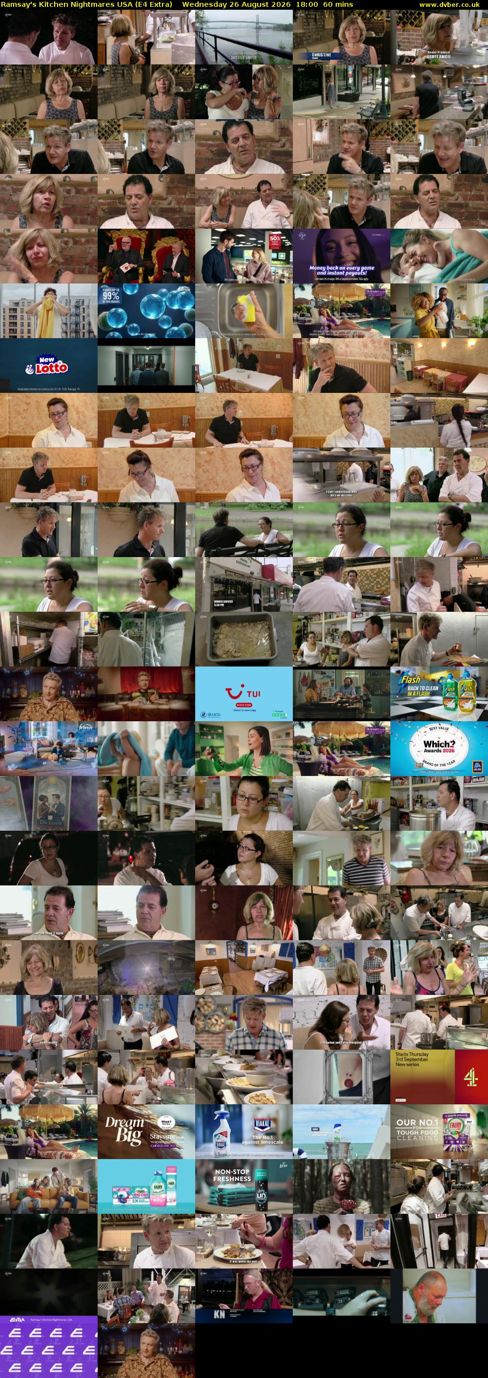 Ramsay's Kitchen Nightmares USA (E4 Extra) Wednesday 26 August 2026 18:00 - 19:00