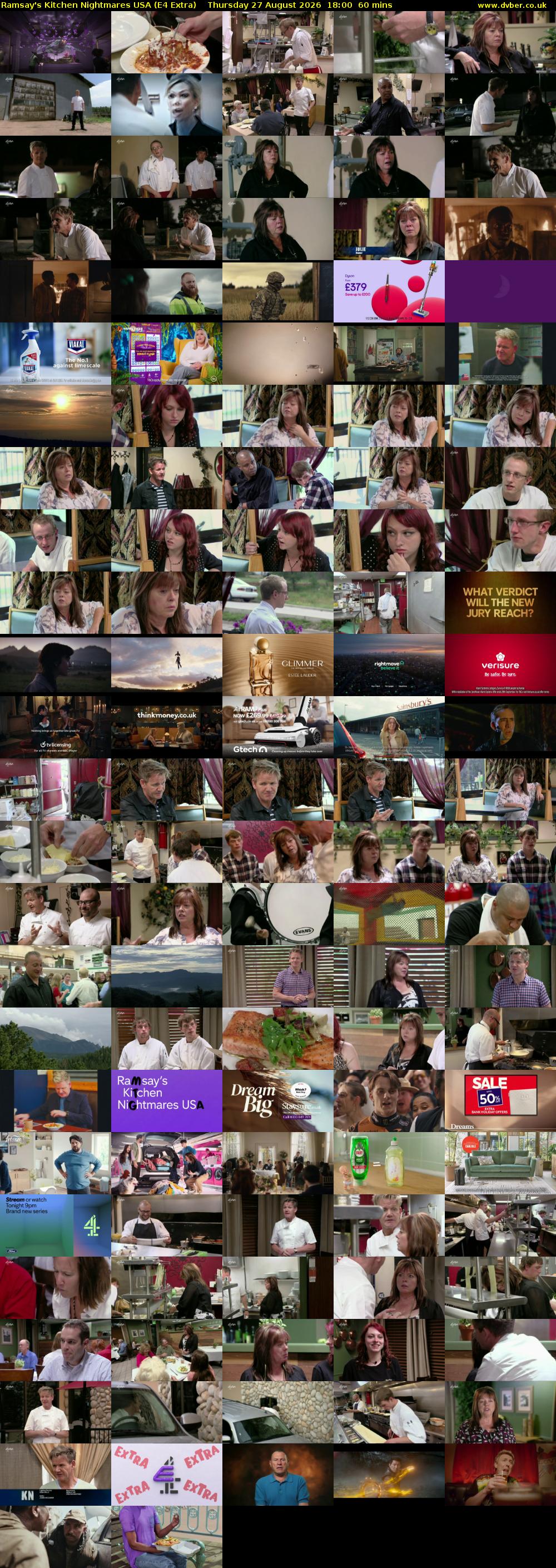 Ramsay's Kitchen Nightmares USA (E4 Extra) Thursday 27 August 2026 18:00 - 19:00
