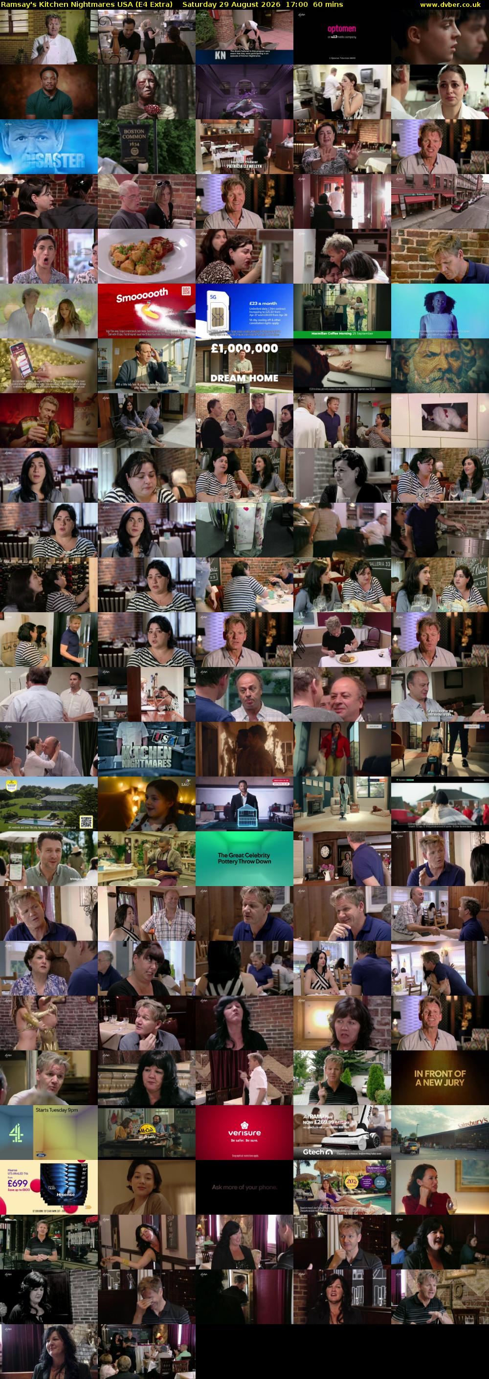 Ramsay's Kitchen Nightmares USA (E4 Extra) Saturday 29 August 2026 17:00 - 18:00