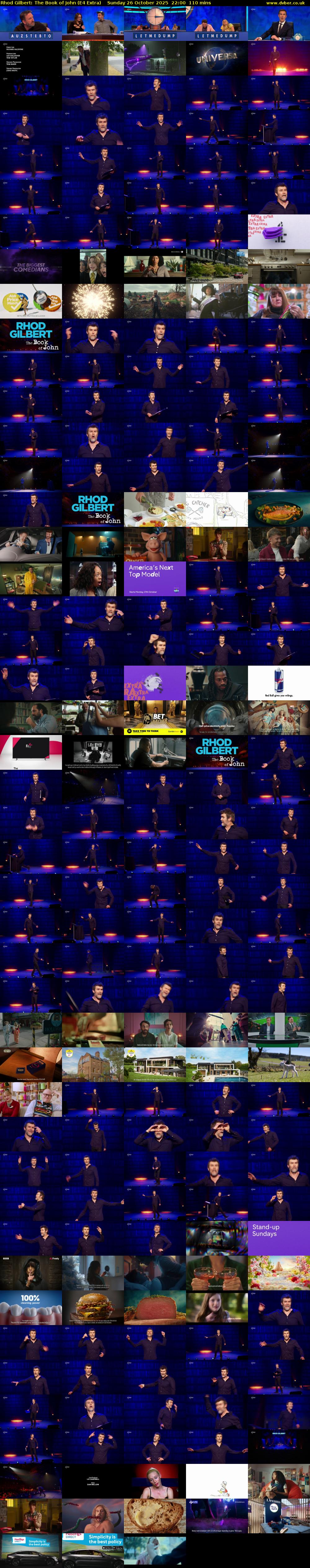 Rhod Gilbert: The Book of John (E4 Extra) Sunday 26 October 2025 22:00 - 23:50