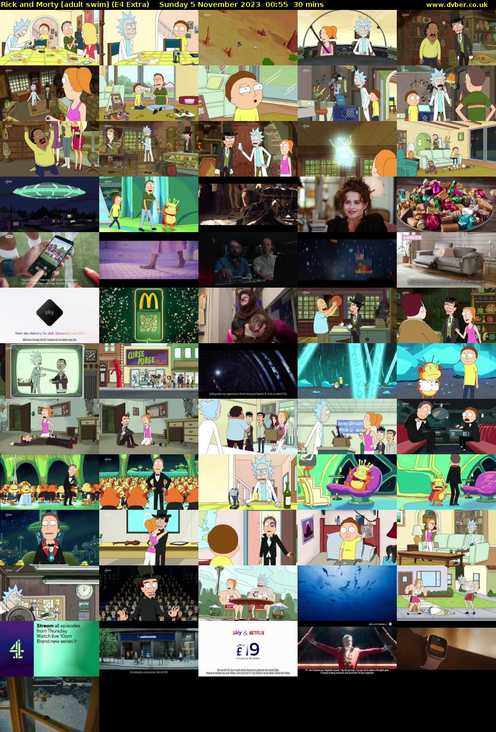 Rick and Morty [adult swim] (E4 Extra) Sunday 5 November 2023 00:55 - 01:25