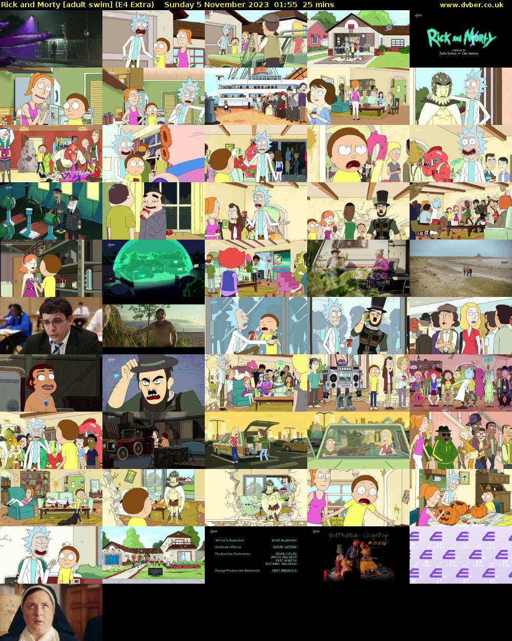 Rick and Morty [adult swim] (E4 Extra) Sunday 5 November 2023 01:55 - 02:20