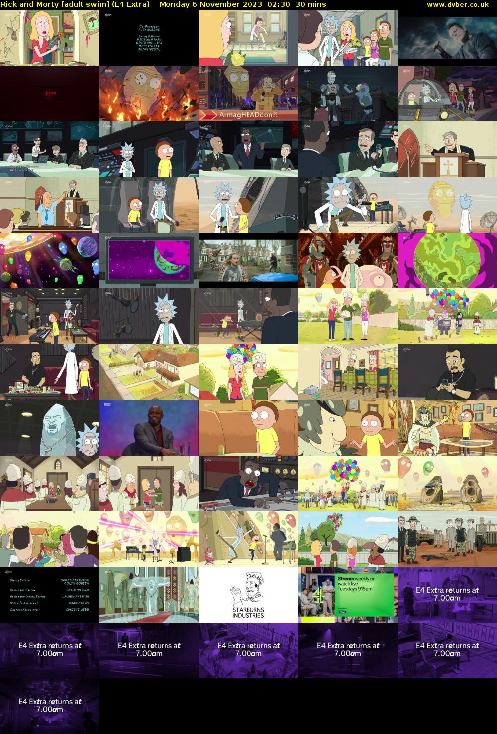 Rick and Morty [adult swim] (E4 Extra) Monday 6 November 2023 02:30 - 03:00