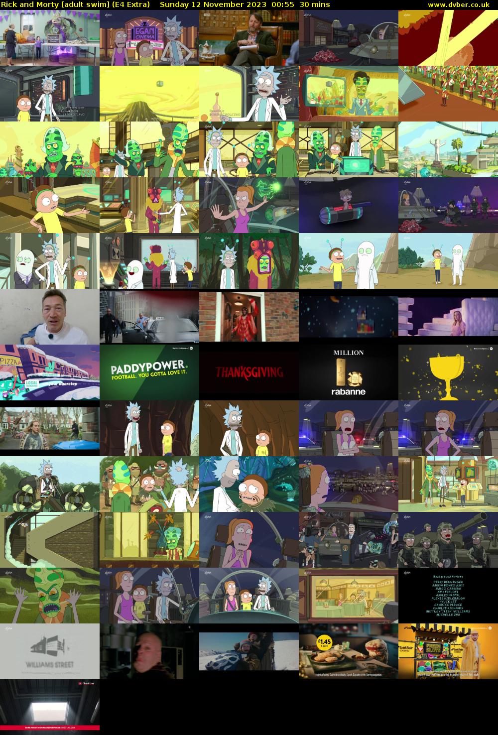 Rick and Morty [adult swim] (E4 Extra) Sunday 12 November 2023 00:55 - 01:25
