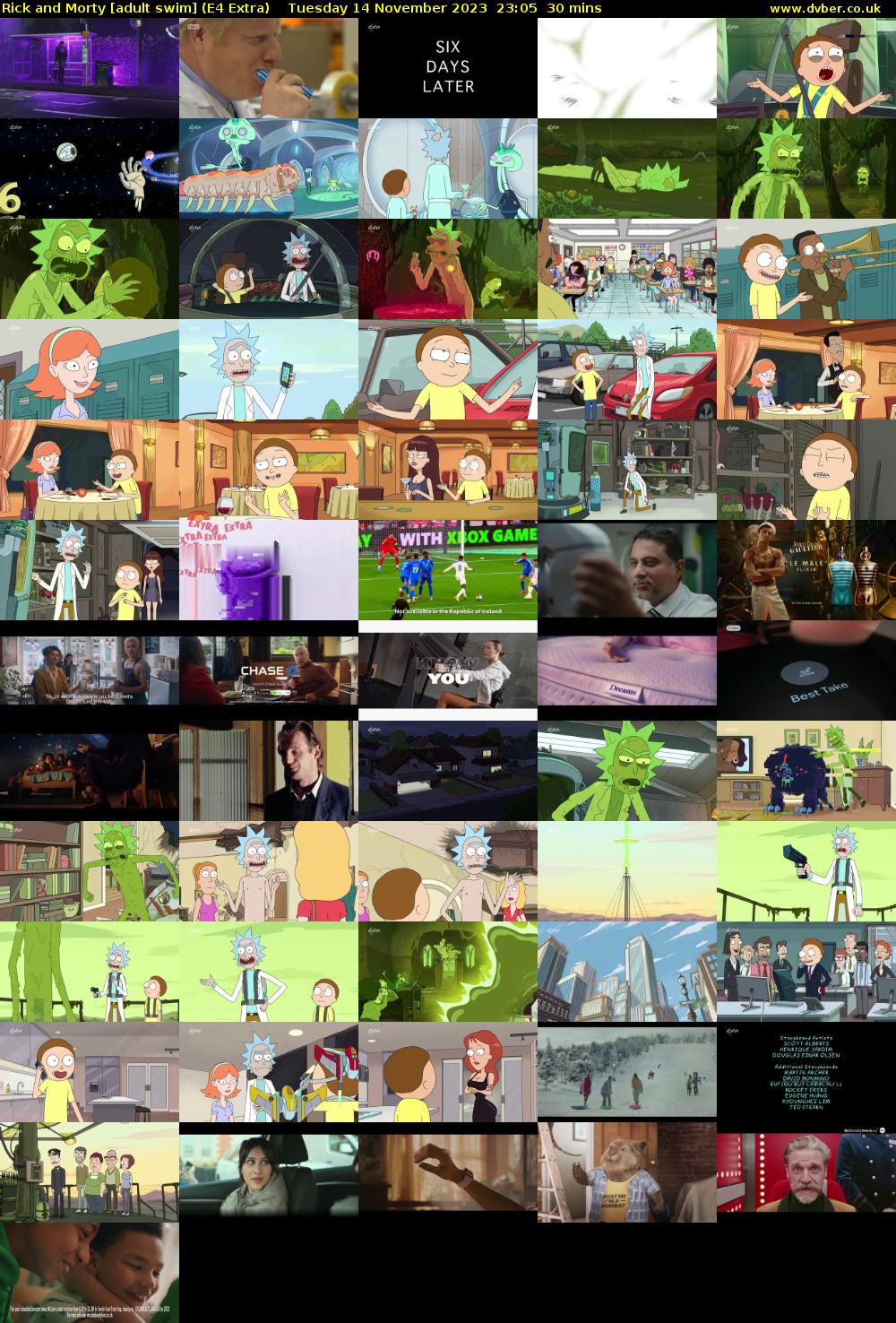 Rick and Morty [adult swim] (E4 Extra) Tuesday 14 November 2023 23:05 - 23:35