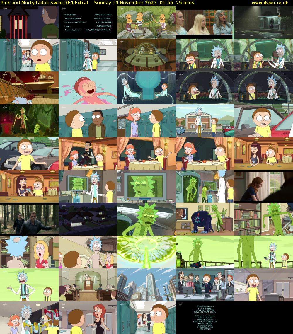 Rick and Morty [adult swim] (E4 Extra) Sunday 19 November 2023 01:55 - 02:20