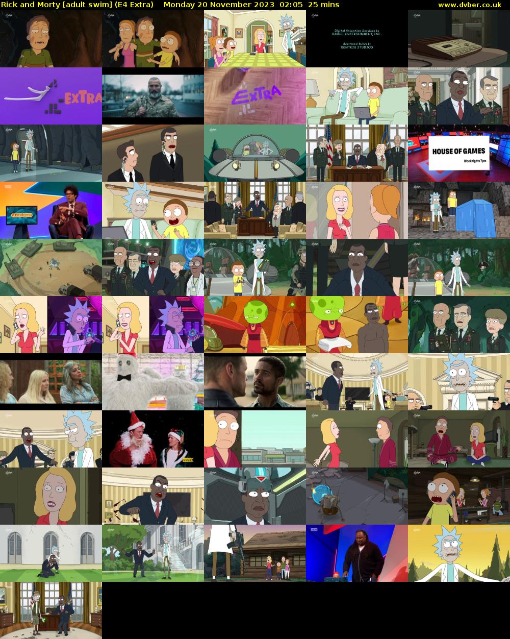 Rick and Morty [adult swim] (E4 Extra) Monday 20 November 2023 02:05 - 02:30