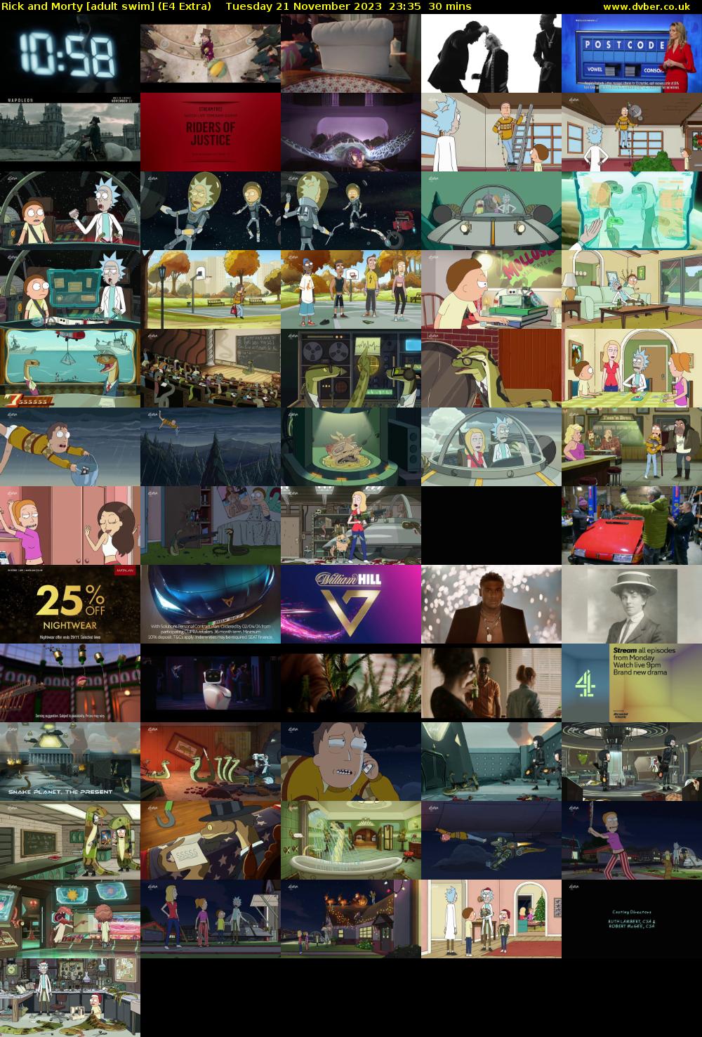 Rick and Morty [adult swim] (E4 Extra) Tuesday 21 November 2023 23:35 - 00:05