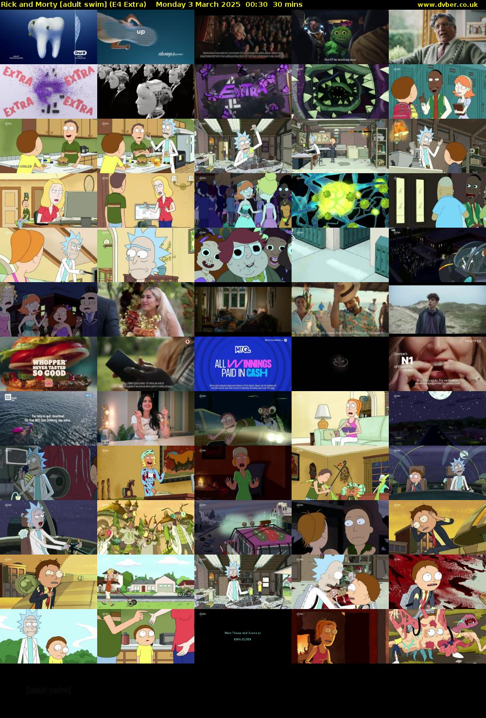 Rick and Morty [adult swim] (E4 Extra) Monday 3 March 2025 00:30 - 01:00
