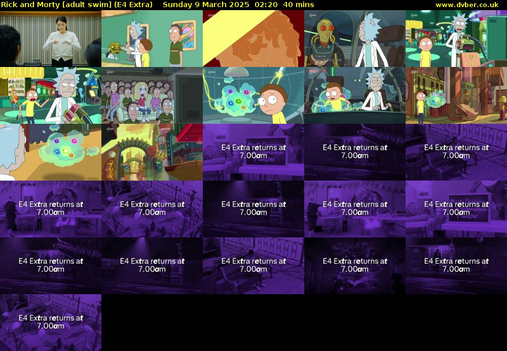 Rick and Morty [adult swim] (E4 Extra) Sunday 9 March 2025 02:20 - 03:00
