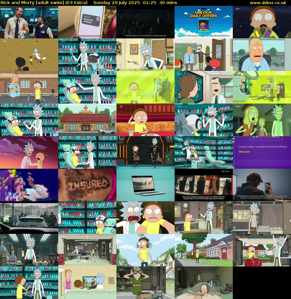 Rick and Morty [adult swim] (E4 Extra) Sunday 20 July 2025 01:25 - 01:55