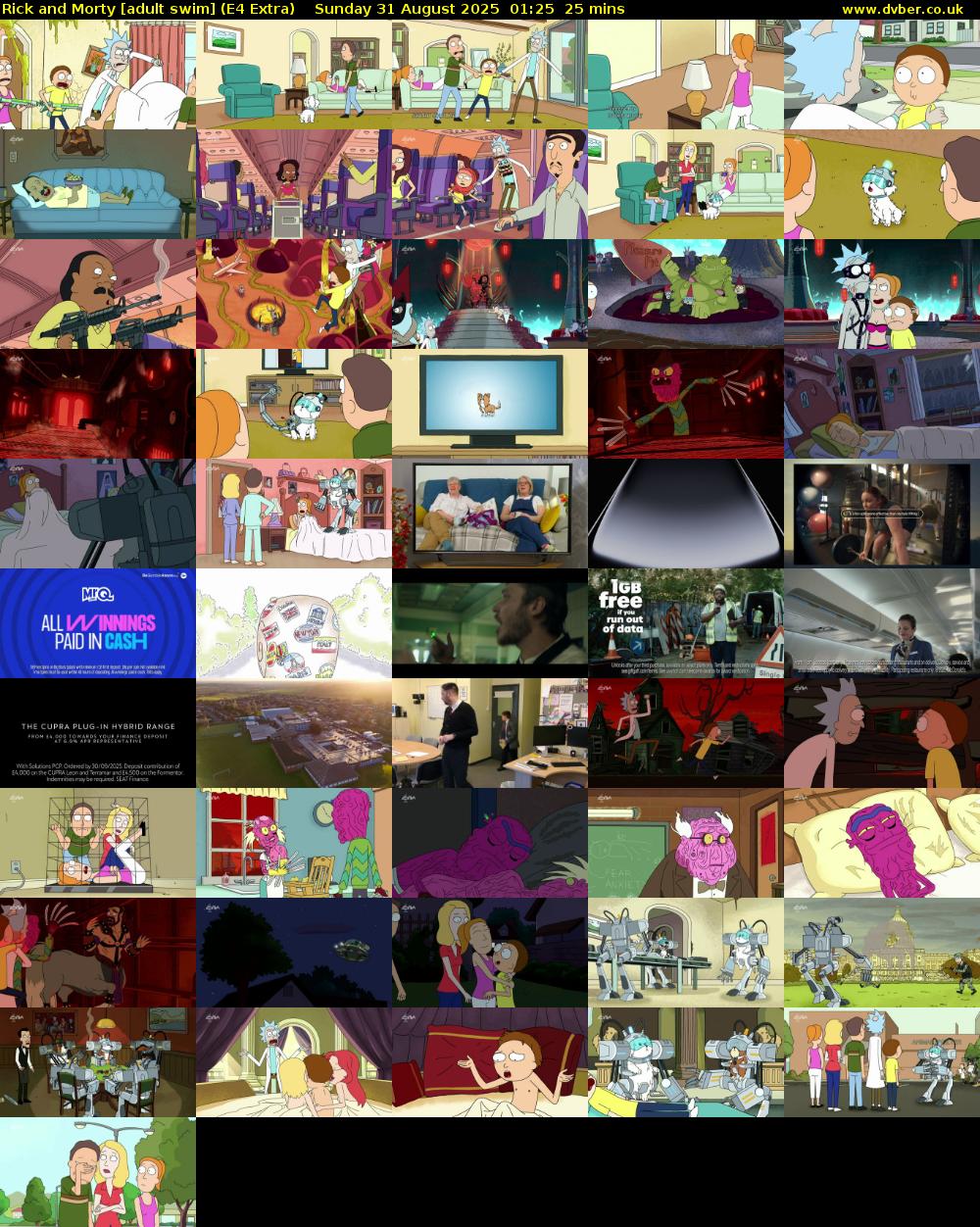 Rick and Morty [adult swim] (E4 Extra) Sunday 31 August 2025 01:25 - 01:50