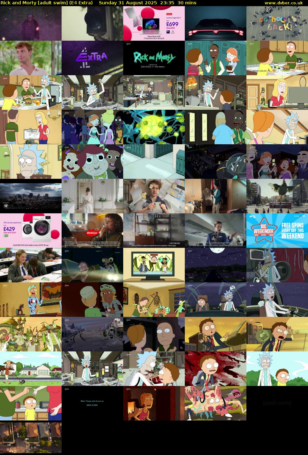 Rick and Morty [adult swim] (E4 Extra) Sunday 31 August 2025 23:35 - 00:05