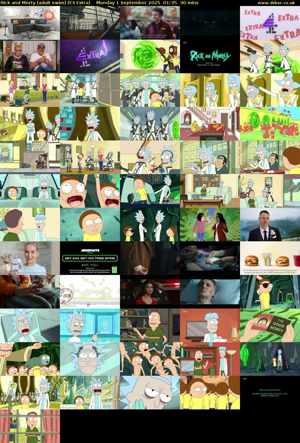 Rick and Morty [adult swim] (E4 Extra) Monday 1 September 2025 01:35 - 02:05
