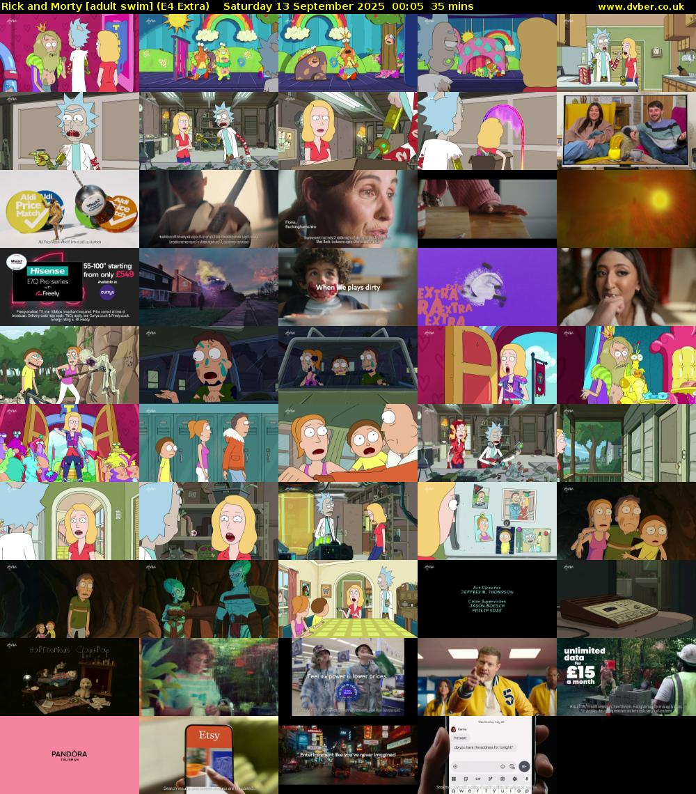 Rick and Morty [adult swim] (E4 Extra) Saturday 13 September 2025 00:05 - 00:40