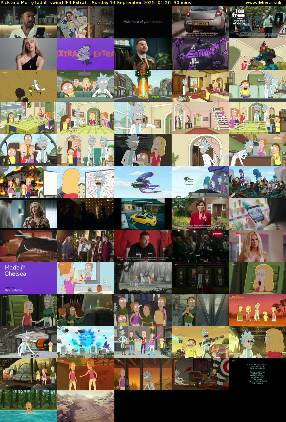 Rick and Morty [adult swim] (E4 Extra) Sunday 14 September 2025 01:20 - 01:50