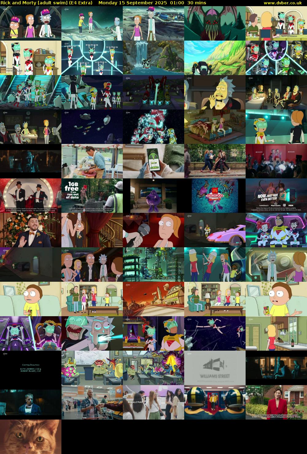 Rick and Morty [adult swim] (E4 Extra) Monday 15 September 2025 01:00 - 01:30