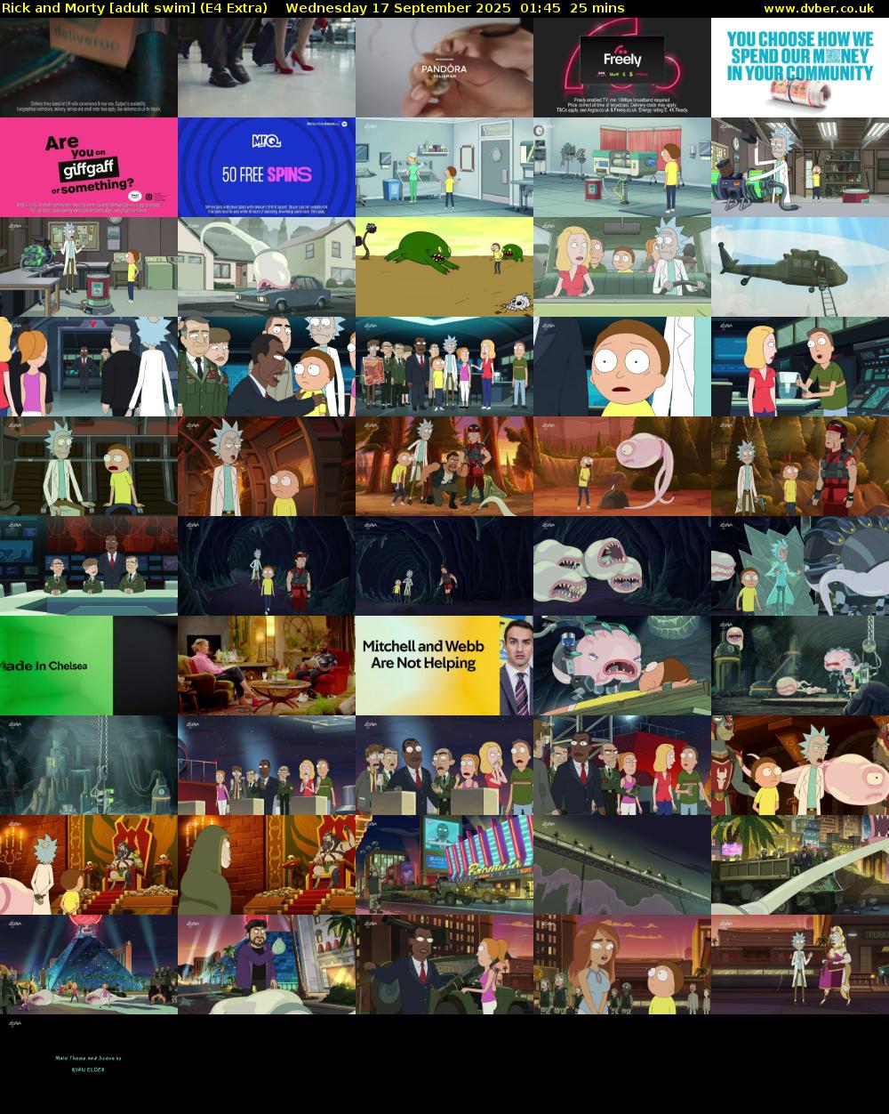 Rick and Morty [adult swim] (E4 Extra) Wednesday 17 September 2025 01:45 - 02:10