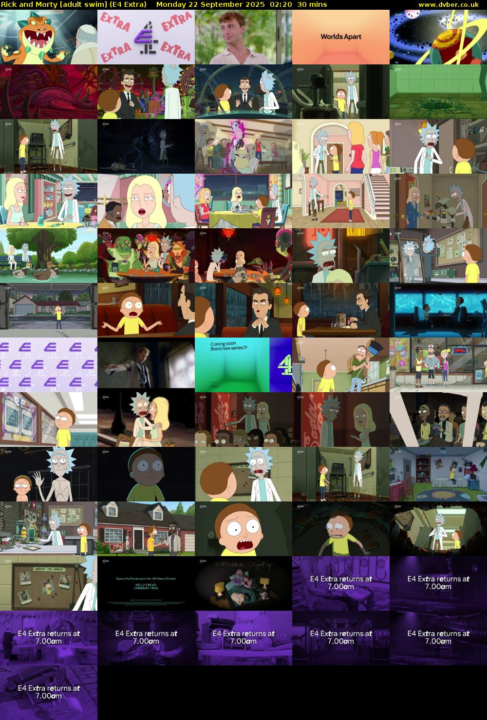 Rick and Morty [adult swim] (E4 Extra) Monday 22 September 2025 02:20 - 02:50