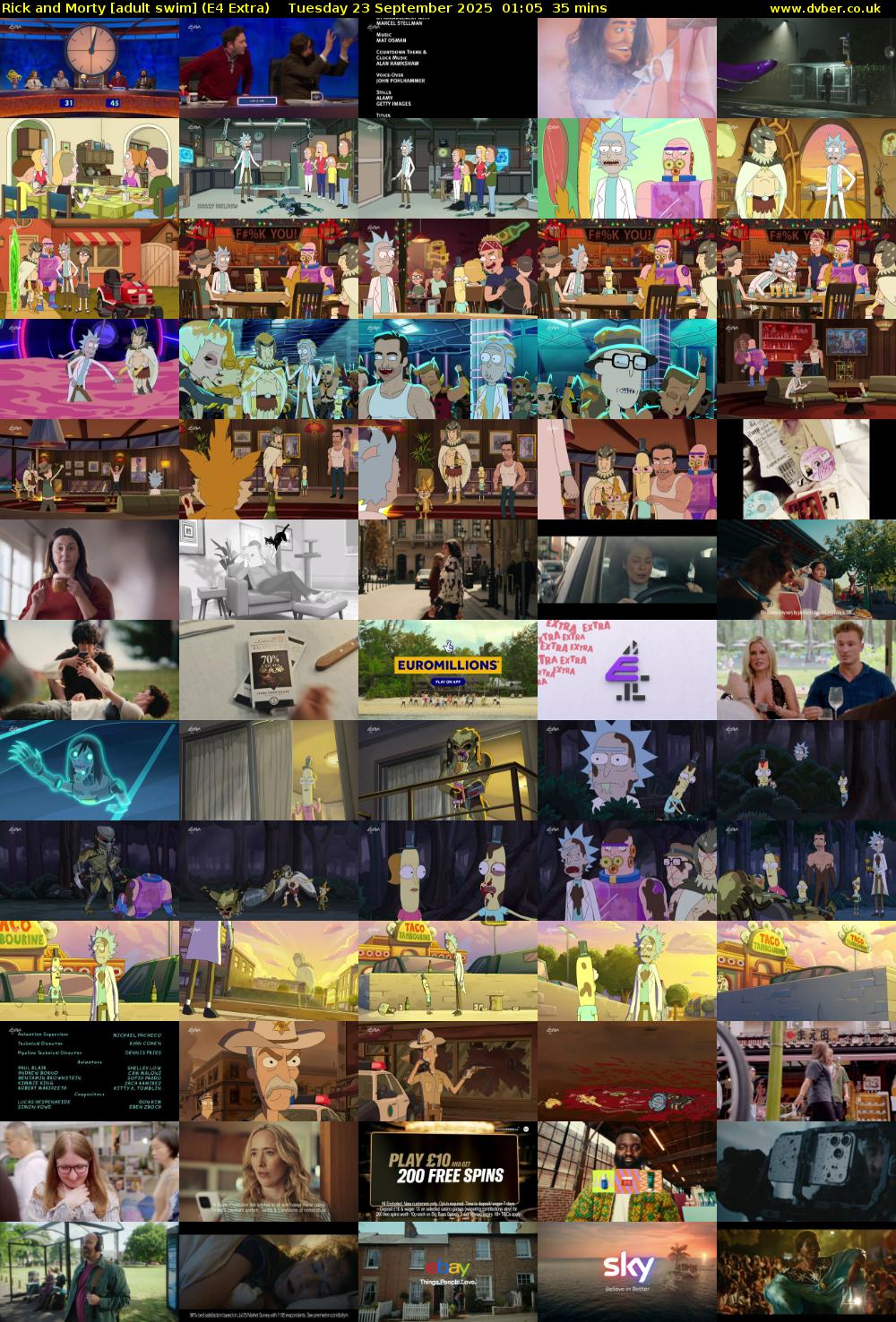 Rick and Morty [adult swim] (E4 Extra) Tuesday 23 September 2025 01:05 - 01:40