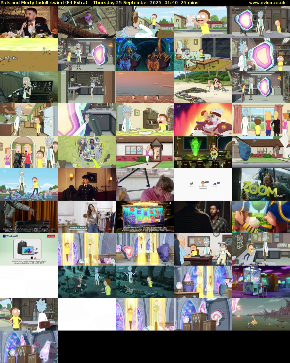 Rick and Morty [adult swim] (E4 Extra) Thursday 25 September 2025 01:40 - 02:05