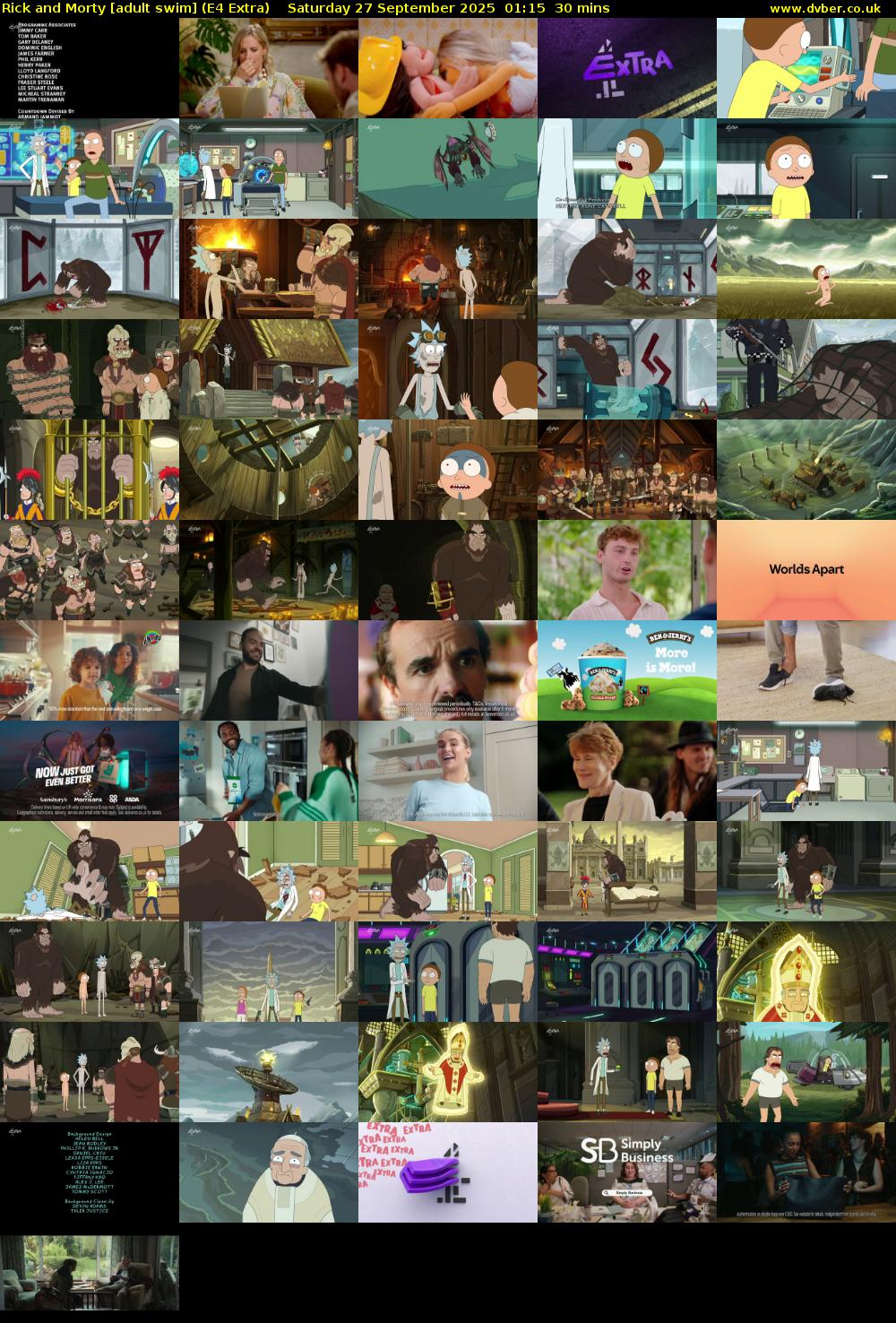 Rick and Morty [adult swim] (E4 Extra) Saturday 27 September 2025 01:15 - 01:45
