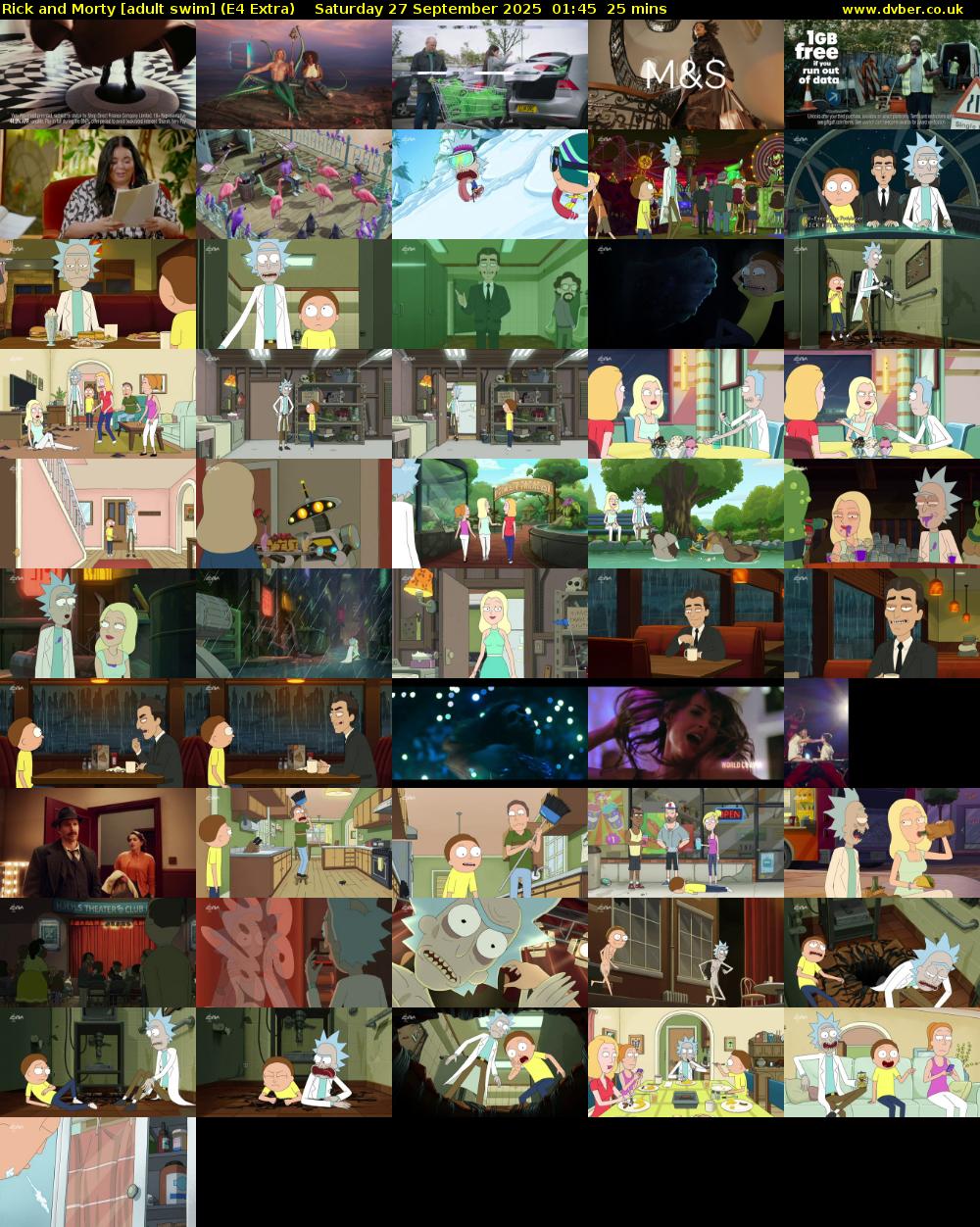 Rick and Morty [adult swim] (E4 Extra) Saturday 27 September 2025 01:45 - 02:10