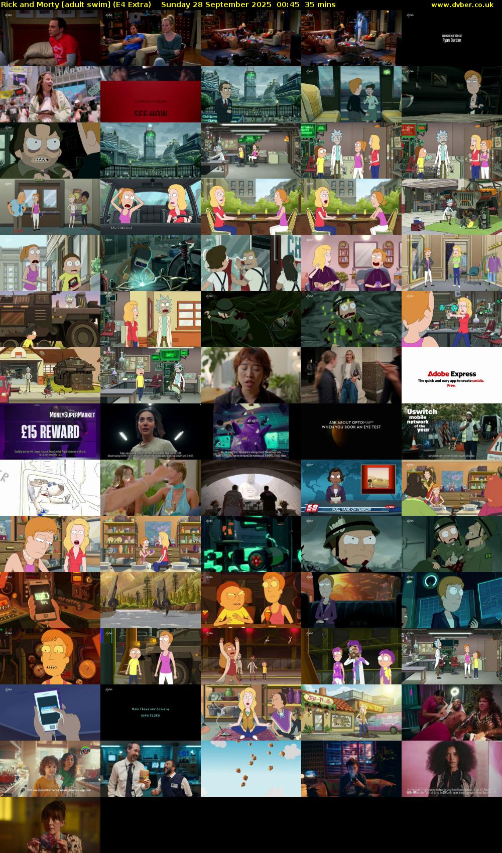 Rick and Morty [adult swim] (E4 Extra) Sunday 28 September 2025 00:45 - 01:20