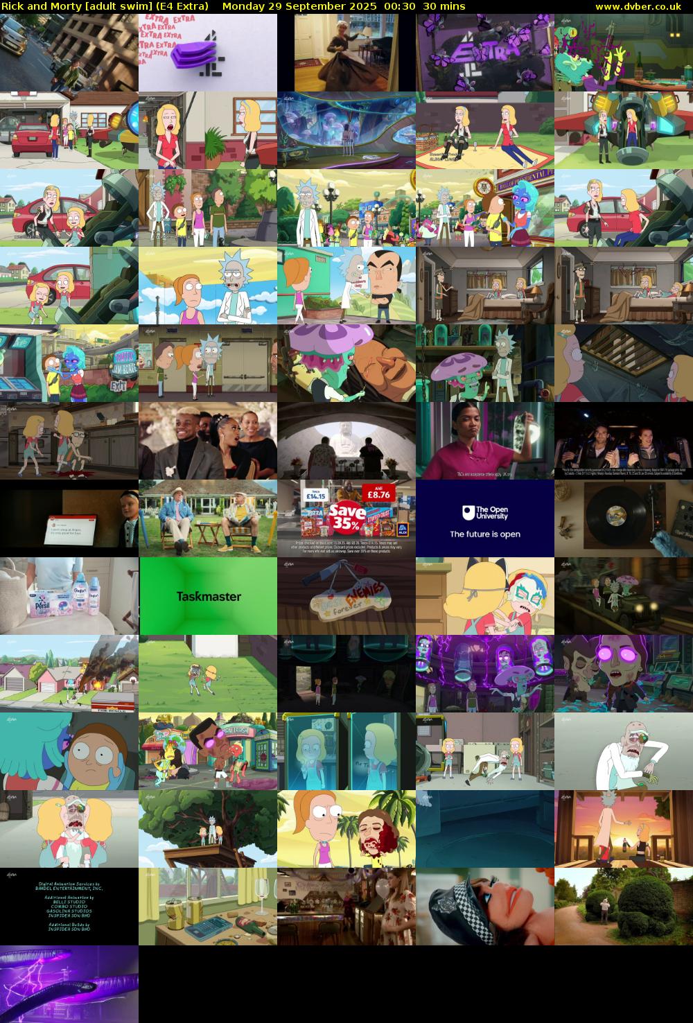 Rick and Morty [adult swim] (E4 Extra) Monday 29 September 2025 00:30 - 01:00