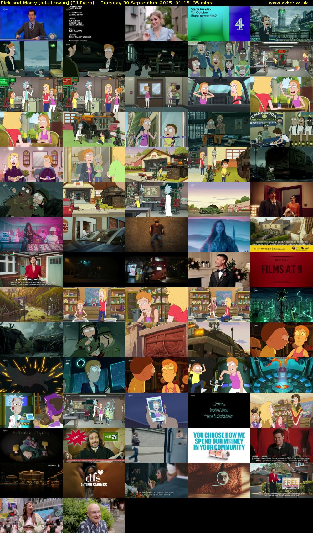 Rick and Morty [adult swim] (E4 Extra) Tuesday 30 September 2025 01:15 - 01:50
