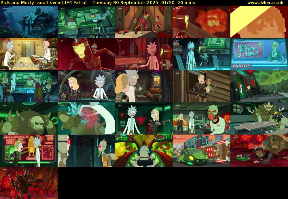 Rick and Morty [adult swim] (E4 Extra) Tuesday 30 September 2025 01:50 - 02:10