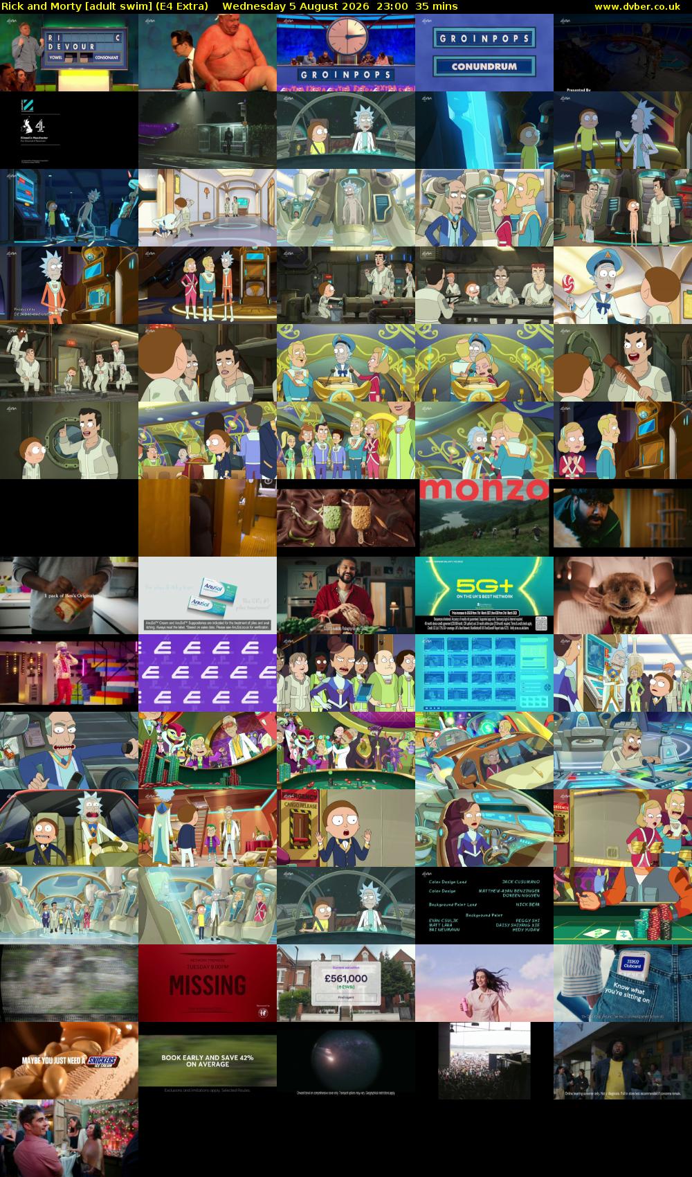 Rick and Morty [adult swim] (E4 Extra) Wednesday 5 August 2026 23:00 - 23:35