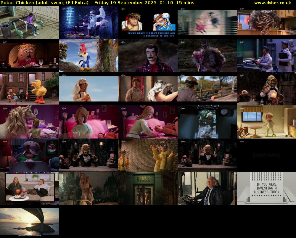 Robot Chicken [adult swim] (E4 Extra) Friday 19 September 2025 01:10 - 01:25